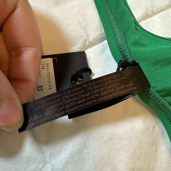 turquoise couture women's bikini top NWT green padded faux tie front neck tie up - Picture 11 of 11